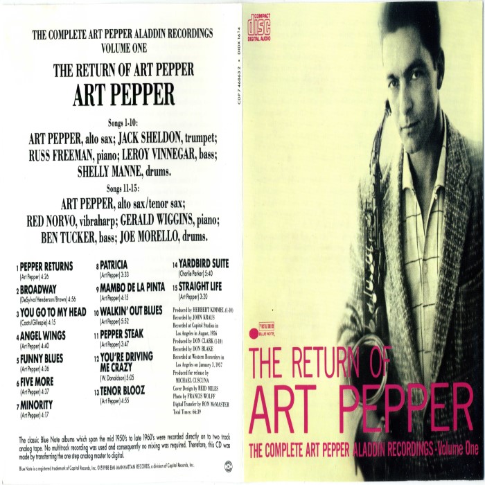 Art Pepper - The Return of Art Pepper: The Complete Aladdin, Volume 1